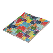 Colorful Abstract Patchwork Pattern タイル (側面)
