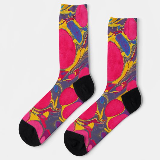 Colorful Abstract Pattern Crew Sock ソックス (左)