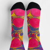 Colorful Abstract Pattern Crew Sock ソックス (上部)
