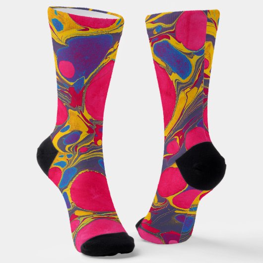 Colorful Abstract Pattern Crew Sock ソックス (傾斜あり)
