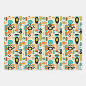 Colorful Abstract Pattern RETRO Mid Century Modern ラッピングペーパーシート (正面)