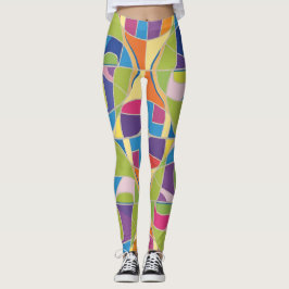 Colorful Abstract Patterned Leggings レギンス
