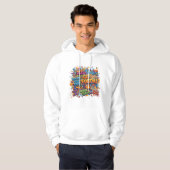 Colorful Abstract Pop Art Men's Hoodie パーカ (正面フル)