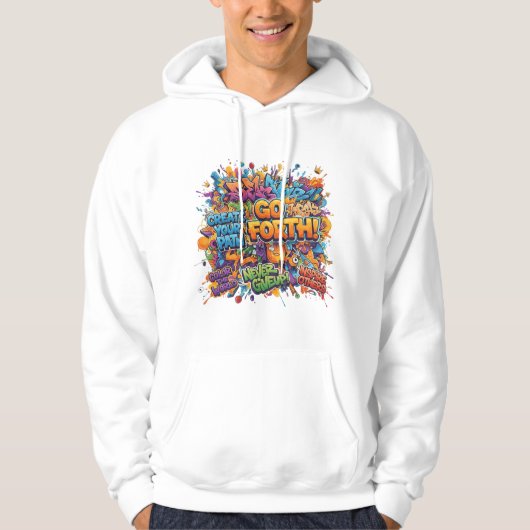 Colorful Abstract Pop Art Men's Hoodie パーカ (正面)