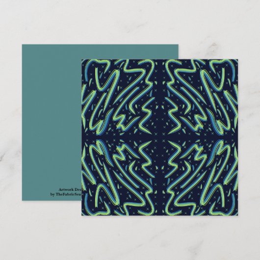 Colorful Abstract Psychedelic Stringy Pointed Art カード (正面/裏面)