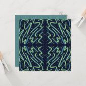 Colorful Abstract Psychedelic Stringy Pointed Art カード (正面/裏面インサイチュ)