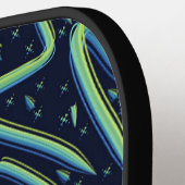 Colorful Abstract Psychedelic Stringy Pointed Art ピックルボールラケット (左詳細)