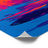 Colorful Abstract Puzzle Cube Wall Art ポスター (角)