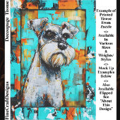 Colorful Abstract Schnauzer Dog FK4R Decoupage 薄葉紙