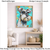 Colorful Abstract Schnauzer Dog FK4R Decoupage 薄葉紙