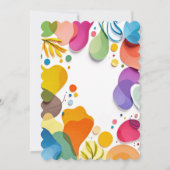 Colorful Abstract Shapes Floral Boho Baby Shower 招待状 (裏面)