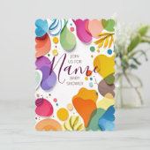 Colorful Abstract Shapes Floral Boho Baby Shower 招待状 (スタンド正面)