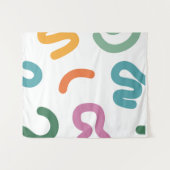 Colorful Abstract Shapes Pattern タペストリー (正面(横))