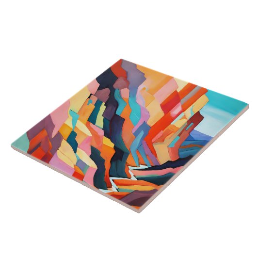 Colorful Abstract Southwestern Canyon Scenery タイル (側面)