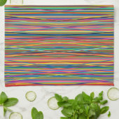 Colorful abstract stripes design キッチンタオル (折り畳み)