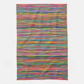 Colorful abstract stripes design キッチンタオル (縦)