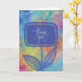 Colorful Abstract "Thank You"  カード (黄色い花)