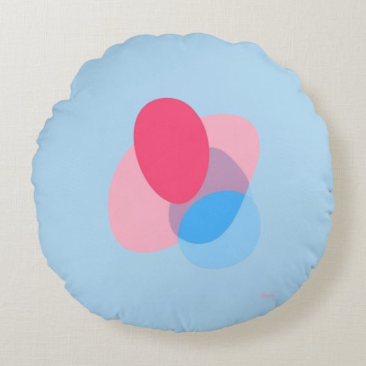 Colorful Abstract Throw Pillow ラウンドクッション (正面)