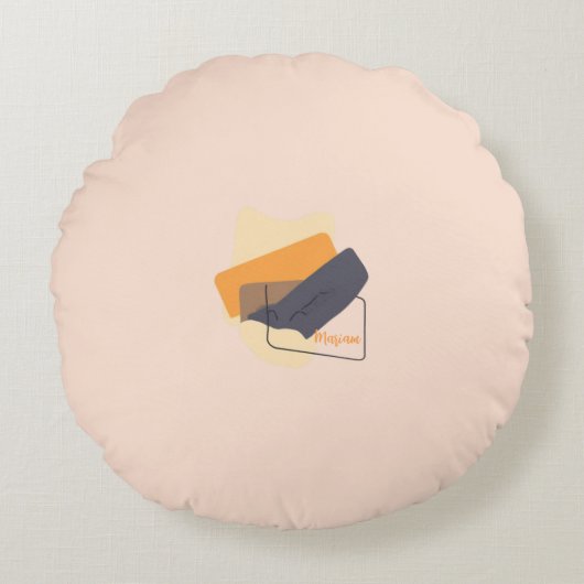 Colorful Abstract Throw Pillow ラウンドクッション (正面)