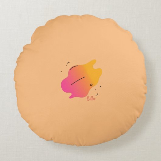 Colorful Abstract Throw Pillow ラウンドクッション (正面)