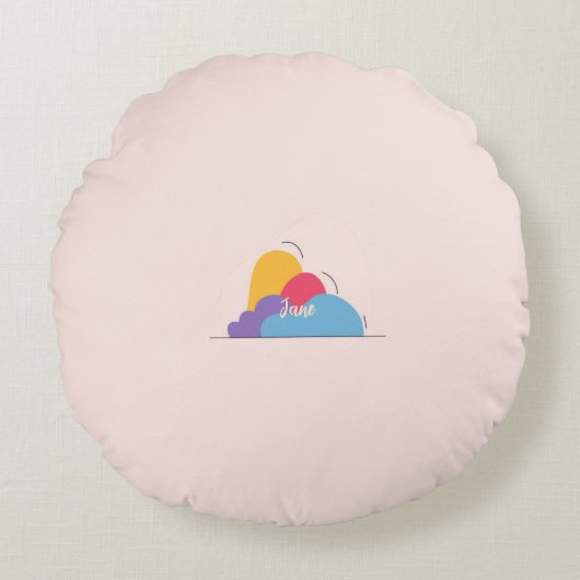 Colorful Abstract Throw Pillow ラウンドクッション (正面)