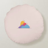 Colorful Abstract Throw Pillow ラウンドクッション (裏面)