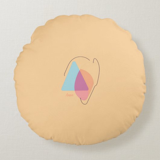 Colorful Abstract Throw Pillow ラウンドクッション (正面)