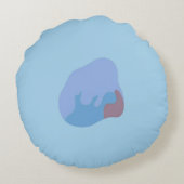 Colorful Abstract Throw Pillow - Blue Toned ラウンドクッション (裏面)