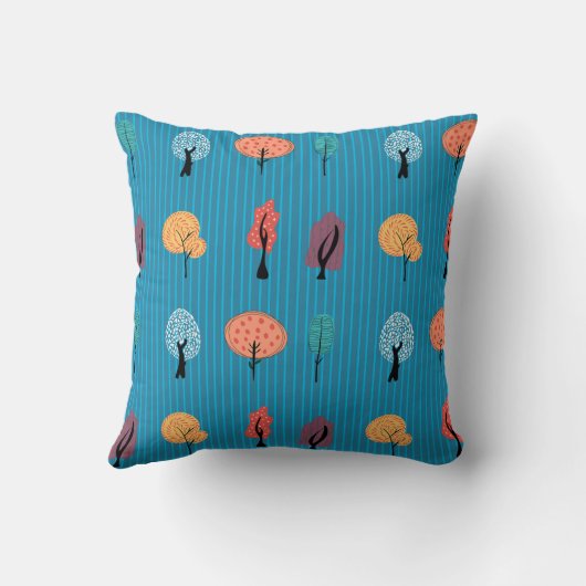 Colorful Abstract Tree Seamless Pattern   クッション (裏面)