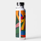 Colorful abstract village landscape personalized ウォーターボトル (右面)