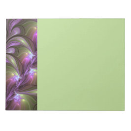 Colorful Abstract Violet Purple Khaki Fractal Art ノートパッド
