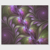 Colorful Abstract Violet Purple Khaki Fractal Art ラッピングペーパー (フラット)