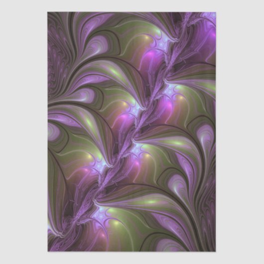 Colorful Abstract Violet Purple Khaki Fractal Art 薄葉紙 (正面)