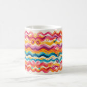 Colorful Abstract Wave コーヒーマグカップ (中央)