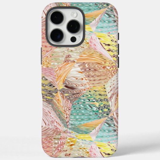 Colorful Abstract Wavy Geometric Pattern Case-Mate iPhoneケース (裏面)