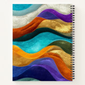 Colorful Abstract Wavy Vibrant Multicolor Wave ノートブック (裏面)