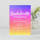 Colorful Abstract Weekend Bachelorette  Invitation 招待状 (スタンド正面)