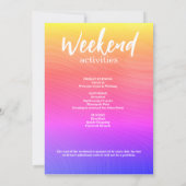 Colorful Abstract Weekend Bachelorette  Invitation 招待状 (裏面)