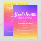 Colorful Abstract Weekend Bachelorette  Invitation 招待状 (正面/裏面)