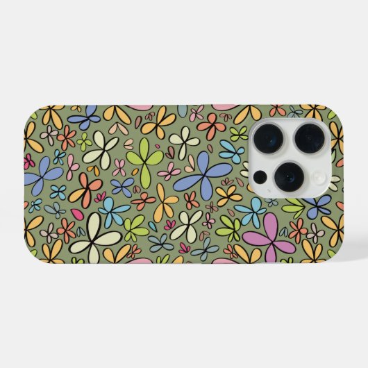 Colorful Abstract Wildflower Garden iPhoneケース (裏面横)