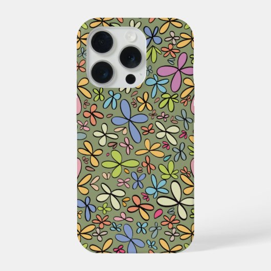 Colorful Abstract Wildflower Garden iPhoneケース (裏面)