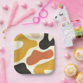 colorful Abstract yellow Black And White ペーパープレート (パーティー)