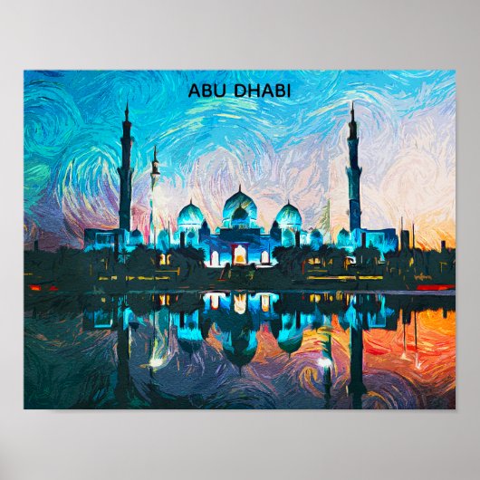 Colorful Abu Dhabi UAE Oil Paint ポスター (正面)