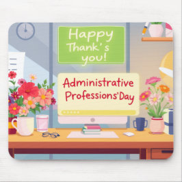 Colorful Admin Appreciation Desk Illustration マウスパッド