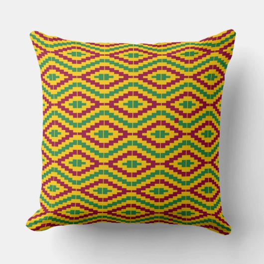 Colorful African Kente Pattern クッション (正面)