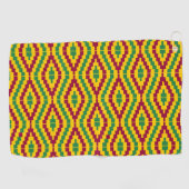 Colorful African Kente Pattern ゴルフタオル (横)