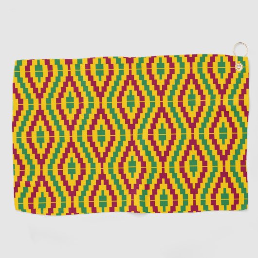 Colorful African Kente Pattern ゴルフタオル (横)