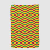 Colorful African Kente Pattern ゴルフタオル (正面)