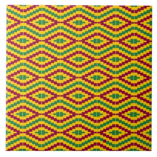 Colorful African Kente Pattern タイル (正面)