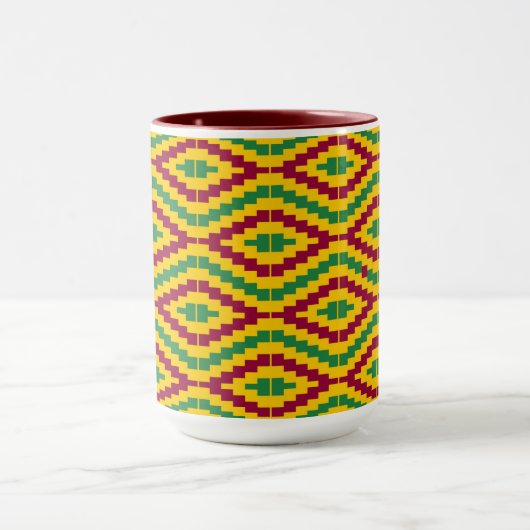Colorful African Kente Pattern マグカップ (中央)
